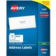 Avery Copier Address Labels - 1 1/2" Width x 2 13/16" Length - Permanent Adhesive - Rectangle - White - Paper - 21 / Sheet - 100