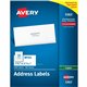 Avery Copier Address Labels - 1 3/8" Width x 2 13/16" Length - Permanent Adhesive - Rectangle - White - Paper - 24 / Sheet - 100
