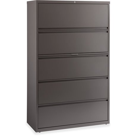 Lorell Fortress Series Lateral File w/Roll-out Posting Shelf - 42" x 18.6" x 67.6" - 1 x Shelf(ves) - 5 x Drawer(s) for File - L