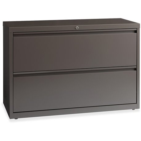 Lorell Fortress Series Lateral File - 42" x 18.6" x 28" - 1 x Shelf(ves) - 2 x Drawer(s) for File - Letter, Legal, A4 - Lateral 