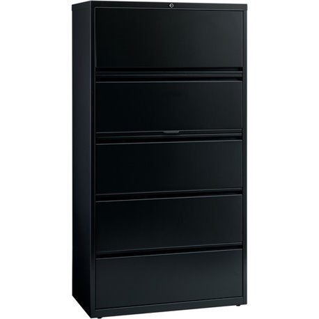 Lorell Fortress Series Lateral File w/Roll-out Posting Shelf - 36" x 18.6" x 67.7" - 5 x Drawer(s) for File - Letter, Legal, A4 