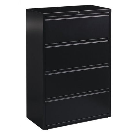 Lorell Fortress Series Lateral File - 36" x 18.6" x 52.5" - 4 x Drawer(s) for File - Letter, Legal, A4 - Lateral - Ball-bearing 