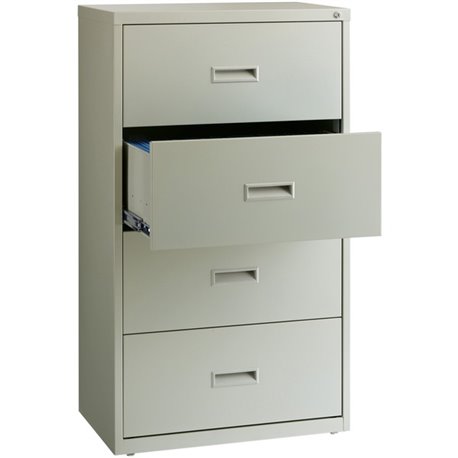 Lorell Value Lateral File - 4-Drawer - 30" x 18.6" x 52.5" - 4 x Drawer(s) for File - A4, Legal, Letter - Interlocking, Leveling