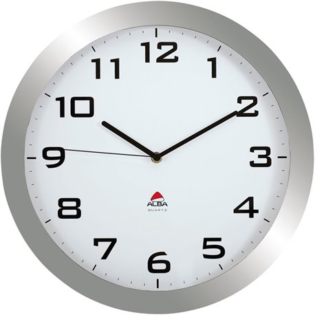 Alba Wall Clock - Analog - Quartz - White Main Dial - Purple - Classic Style