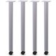 Lorell Tabletop Post Legs - 1" x 2"27.8" , 2" Caster - Material: Steel - Finish: Gray