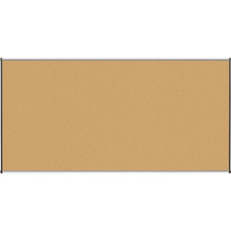 Lorell Satin-Finish Bulletin Board - 96" Height x 48" Width - Natural Cork Surface - Durable, Self-healing - Silver Anodized Alu