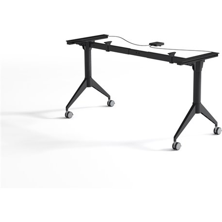 Lorell Spry Nesting Training Table Base - Black Folding Base - 2 Legs - 29.50" Height - Assembly Required - Cold-rolled Steel (C