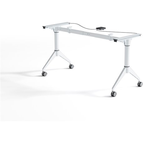 Lorell Spry Nesting Training Table Base - White Folding Base - 2 Legs - 29.50" Height - Assembly Required - Cold-rolled Steel (C