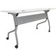 Lorell Flip Top Training Table - For - Table TopWhite Top - Silver Base - 4 Legs - 23.60" Table Top Length x 60" Table Top Width