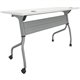 Lorell Flip Top Training Table - For - Table TopWhite Rectangle Top - Silver Folding Base - 4 Legs - 23.60" Table Top Length x 4