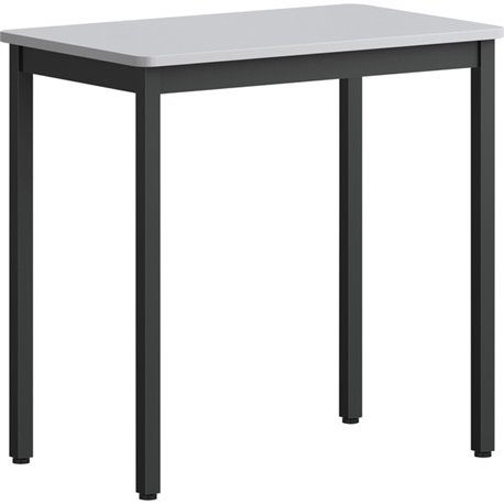 Lorell Utility Table - For - Table TopGray Rectangle, Laminated Top - Powder Coated Black Base - 500 lb Capacity x 30" Table Top