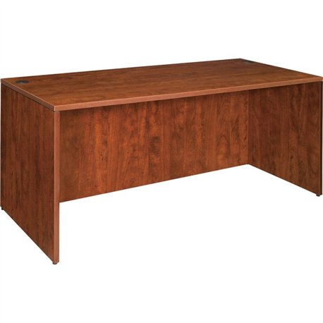 Lorell Essentials Series Rectangular Desk Shell - 47.3" x 23.6" x 29.5" - Finish: Cherry, Laminate - Leveling Glide