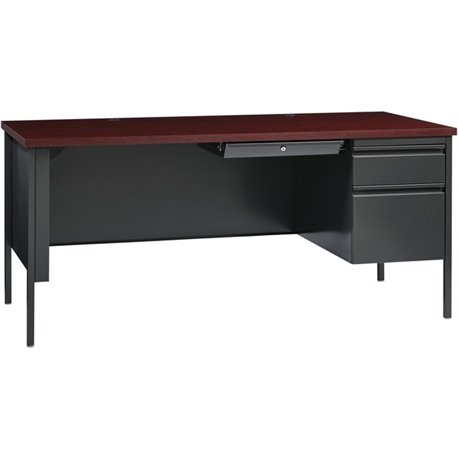 Lorell Fortress Series 66" Right-Pedestal Desk - For - Table TopRectangle Top x 66" Table Top Width x 30" Table Top Depth x 1.12