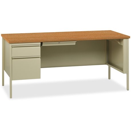 Lorell Fortress Series Left-Pedestal Desk - For - Table TopRectangle Top x 66" Table Top Width x 30" Table Top Depth x 1.12" Tab