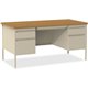 Lorell Fortress Series Double-Pedestal Desk - For - Table TopRectangle Top x 60" Table Top Width x 30" Table Top Depth x 1.12" T