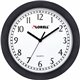 Lorell 9" Round Wall Clock - Analog - Quartz - White Main Dial - Black/Plastic Case