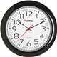 Lorell 13-1/4" Round Wall Clock - Analog - Quartz - White Main Dial - Black/Plastic Case