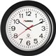 Lorell 13-1/4" Radio-Controlled Wall Clock - Analog - Quartz - White Main Dial - Black/Plastic Case