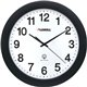 Lorell 12" Round Radio-Controlled Wall Clock - Analog - Quartz - White Main Dial - Black/Plastic Case