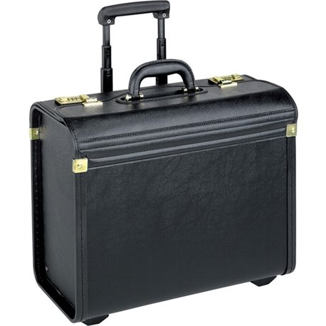 Lorell Travel/Luggage Case (Roller) Travel Essential, Book, File Folder - Black - Vinyl Body - Handle - 14" Height x 22" Width x