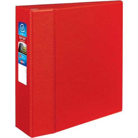 Avery Heavy-Duty Red 4" Binder (79584) - Avery Heavy-Duty 3 Ring Binder, 4" One Touch EZD Rings, 4.5" Spine, 1 Red Binder (79584