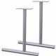 Lorell Training Table C-Leg Table Base with Glides - Metallic Silver C-leg Base - 1 / Set