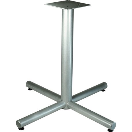 Lorell Hospitality Cafe-Height Table X-Leg Base - Metallic Silver X-shaped Base - 30" Height x 36" Width x 36" Depth - Assembly 