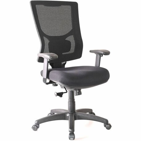 Lorell Conjure High-Back Swivel/Tilt Office Chair - Fabric, Polyurethane, Molded Foam Seat - High Back - Black - Armrest - 1 Eac