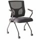 Lorell Conjure Mesh Training Chairs with Arms - Polyurethane, Molded Foam, Fabric Seat - Black - Armrest - 2 / Carton