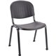 Lorell Low-Back Stack Chairs - Polypropylene Seat - Polypropylene Back - Low Back - Four-legged Base - Black - 4 / Carton