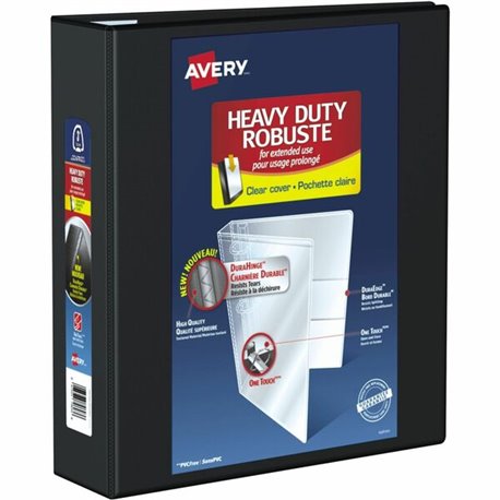 Avery Heavy-Duty View Black 3" Binder (79693) - Avery Heavy-Duty View 3 Ring Binder, 3" One Touch EZD Rings, 3.5" Spine, 1 Black