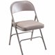 Lorell Padded Seat Folding Chairs - Beige Vinyl Seat - Beige Steel Frame - 4 / Carton