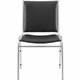 Lorell Padded Stacking Chairs - Black Vinyl Seat - Vinyl Back - Steel Frame - Black - Steel, Vinyl - 4 / Carton