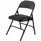 Lorell Padded Seat Folding Chairs - Vinyl Seat - Powder Coated Steel Frame - 4 / Carton