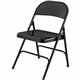 Lorell Folding Chairs - Powder Coated Steel Frame - Black - 4 / Carton