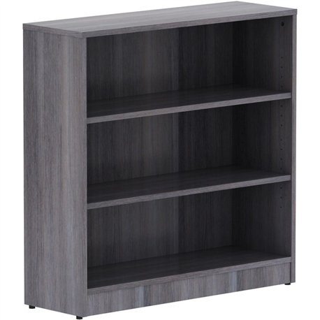 Lorell Laminate Bookcase - 36" x 12" x 36" - 3 x Shelf(ves) - Sturdy, Laminated, Contemporary Style, Square Edge, Adjustable Fee
