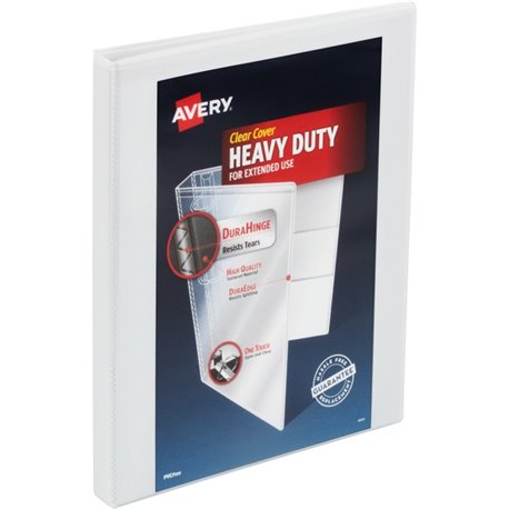 Avery Heavy-Duty View Binder - 1/2" Binder Capacity - Letter - 8 1/2" x 11" Sheet Size - 135 Sheet Capacity - Slant Ring Fastene