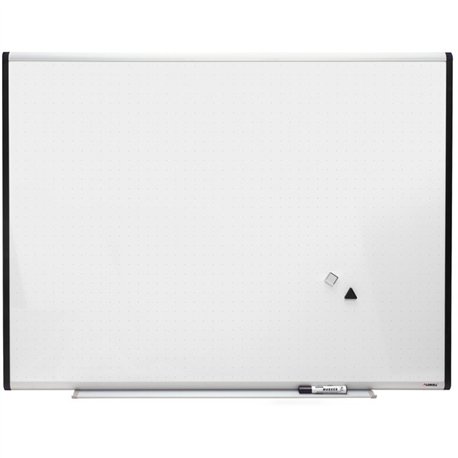 Lorell Signature Series Magnetic Dry-erase Markerboard - 48" (4 ft) Width x 36" (3 ft) Height - Porcelain Surface - Silver, Ebon