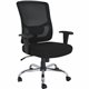 Lorell High-capacity Mesh High-back Task Chair - Fabric Seat - Mid Back - 5-star Base - Black - 1 Each