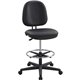 Lorell Contoured Back Stool - Vinyl, Plastic Seat - Vinyl, Plastic Back - 5-star Base - Black - 1 Each