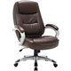 Lorell Westlake Series Executive High-Back Chair - Saddle Leather Seat - Black Polyurethane Frame - Saddle - 1 Each