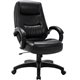 Lorell Westlake Series Executive High-Back Chair - Black Leather Seat - Black Polyurethane Frame - High Back - Black - 1 Each