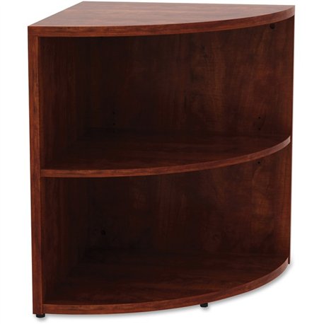 Lorell Essentials Series Desk End Corner Bookcase - 29.5" Height x 23.6" Width x 23.6" DepthFloor - Cherry - Laminate, Polyvinyl
