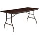 Lorell Economy Folding Table - Melamine Rectangle Top - 500 lb Capacity - 72" Table Top Length x 30" Table Top Width x 0.63" Tab