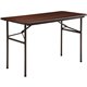 Lorell Economy Folding Table - Melamine Rectangle Top - 500 lb Capacity - 48" Table Top Length x 24" Table Top Width x 0.63" Tab