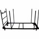 Lorell Blow-Mold Rectangular Table Trolley Cart - Steel - x 30.3" Width x 75.9" Depth x 45.3" Height - Charcoal - For 20 Devices