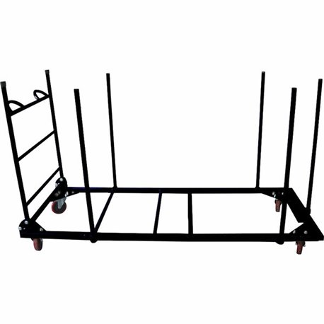 Lorell Blow-Mold Rectangular Table Trolley Cart - Steel - x 30.3" Width x 75.9" Depth x 45.3" Height - Charcoal - For 20 Devices