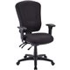 Lorell Contoured Managerial Task Chair - Black Polyester Seat - Black Frame - 1 Each