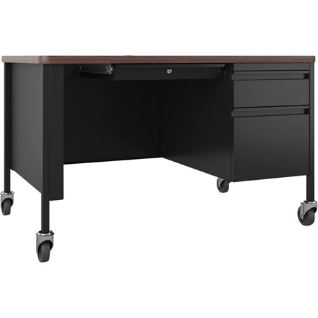 Lorell Fortress Series 48" Mobile Right-Pedestal Teachers Desk - 48" x 30"29.5" - Box, File Drawer(s) - Single Pedestal on Right