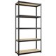 Lorell Narrow Riveted Shelving - 5 Shelf(ves) - 60" Height x 30" Width x 12" Depth - 28% Recycled - Black - Steel - 1 Each